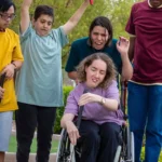 Community friends playing outdoor