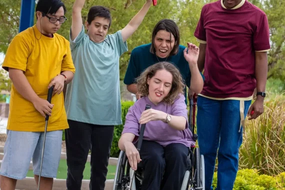 Community friends playing outdoor