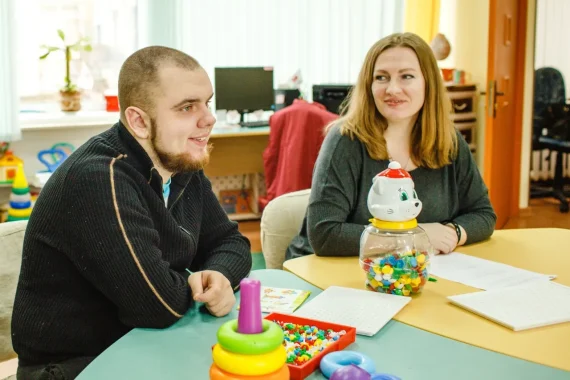 Man and woman having discussion